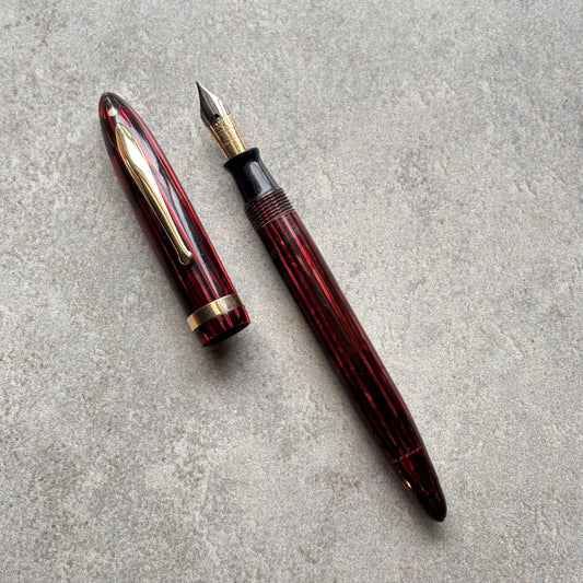 Sheaffer Balance, Full Length Standard Girth, Carmine Red, Restored Vac-fil