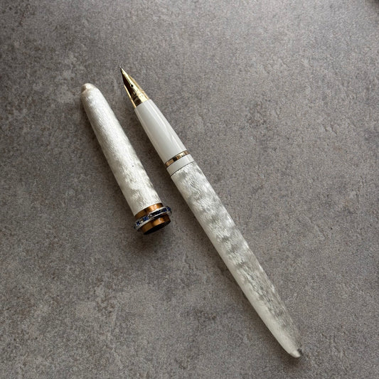 Lady Sheaffer Skripsert XV, Silver Moire with Blue and Clear stones