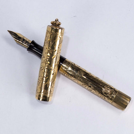Waterman 0552, 1/2V Fountain Pen, Ring top, #2 Flex nib, Gold Filled Cap and Barrel Ozark Pen Shop