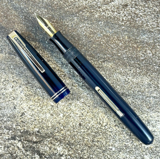 Waterman Commando Restored Fountain Pen, Dark Blue Lever-Filler, 14K Waterman Flexible Nib Ozark Pen Shop