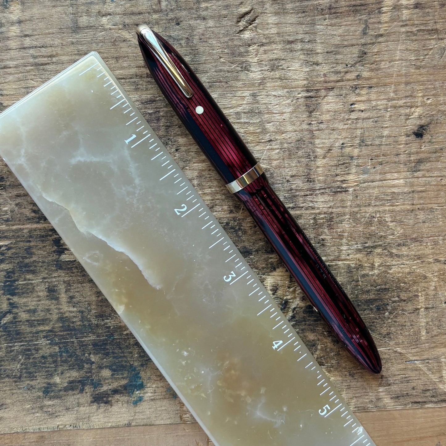 Sheaffer Balance 875, Carmine Red with Gold-filled Trim, Military Clip