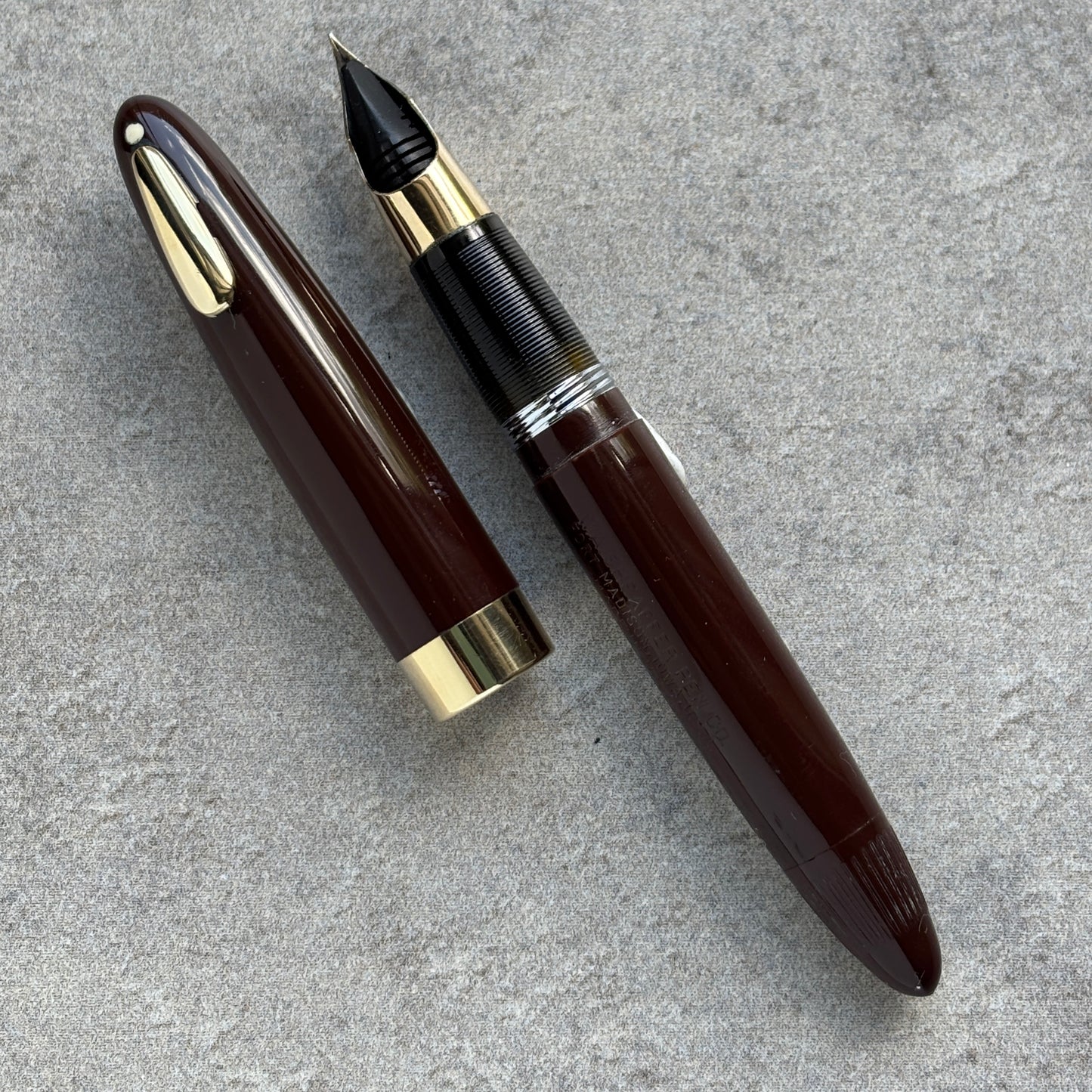 Sheaffer Tuckaway; Burnt Umber, Restored Vac-fil