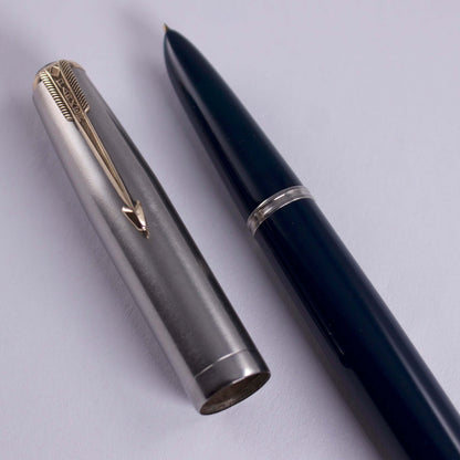 Parker 51 Vacumatic, Cedar Blue, Fine 14K gold nib Parker 51 Fountain Pen Ozark Pen Shop   