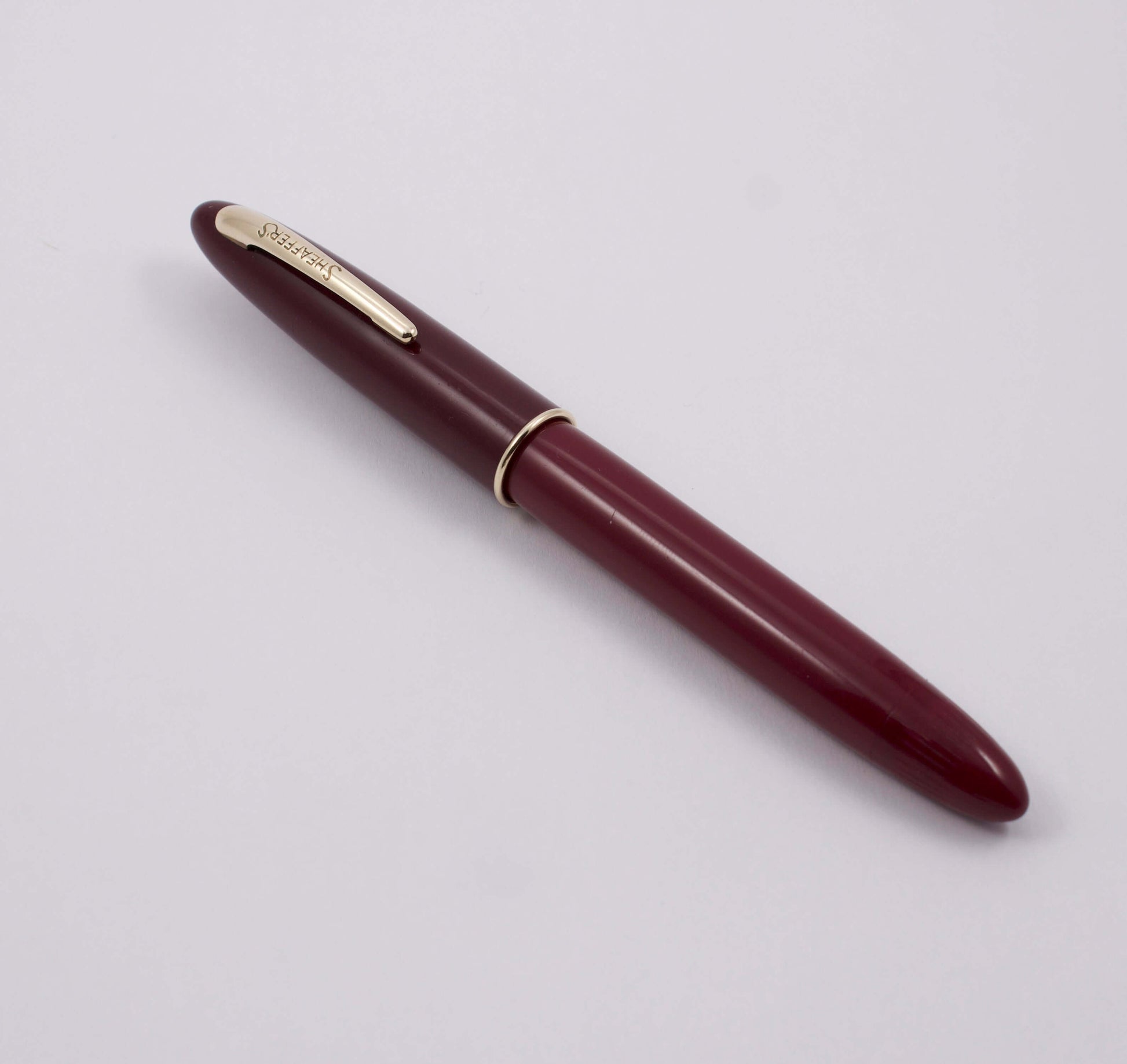 Sheaffer Fountain Pen, Touchdown Filler, Burgundy Craftsman, Medium #33 14K Gold Nib Sheaffer Craftsman Ozark Pen Shop   