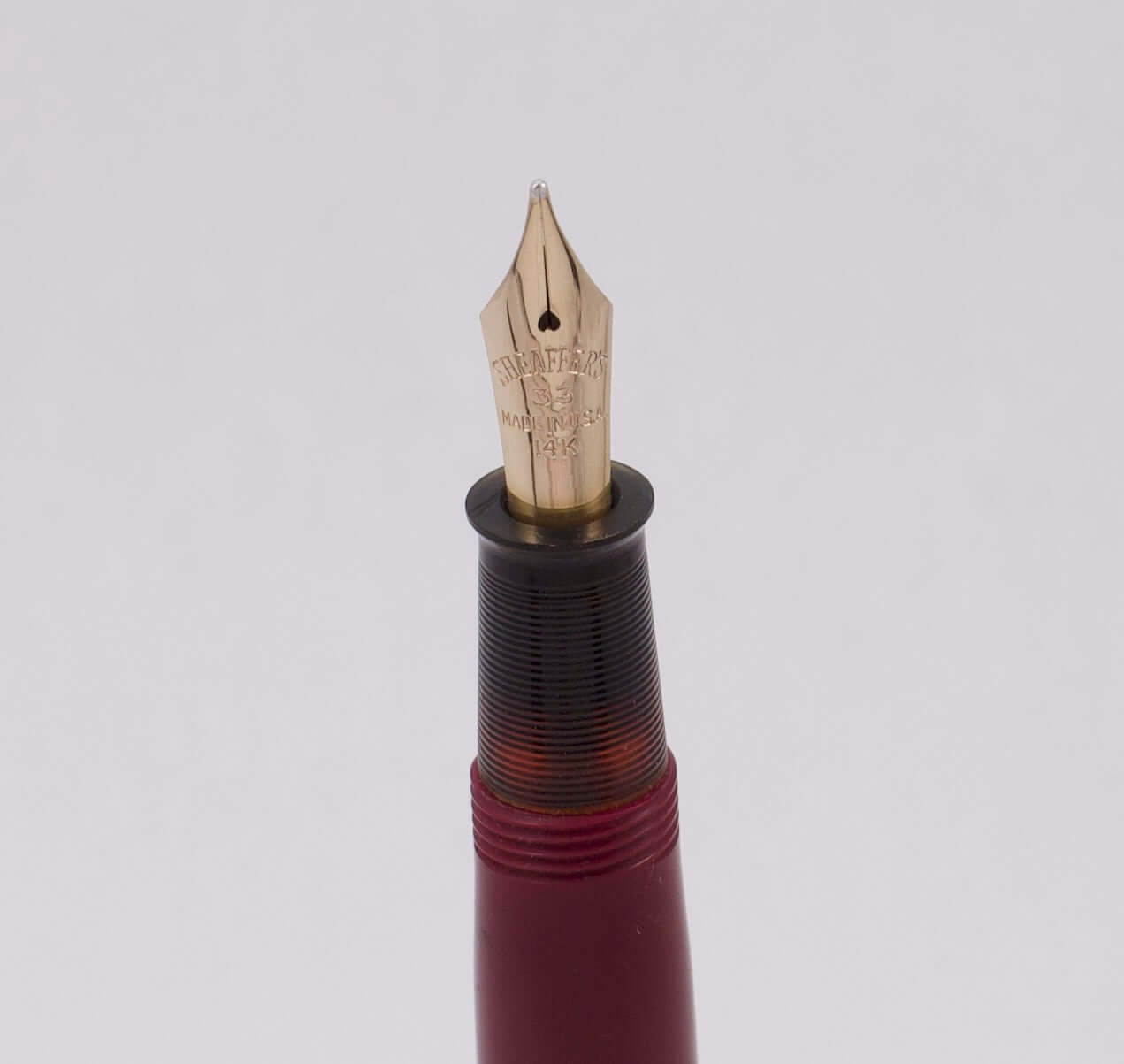 Sheaffer Fountain Pen, Touchdown Filler, Burgundy Craftsman, Medium #33 14K Gold Nib Sheaffer Craftsman Ozark Pen Shop   