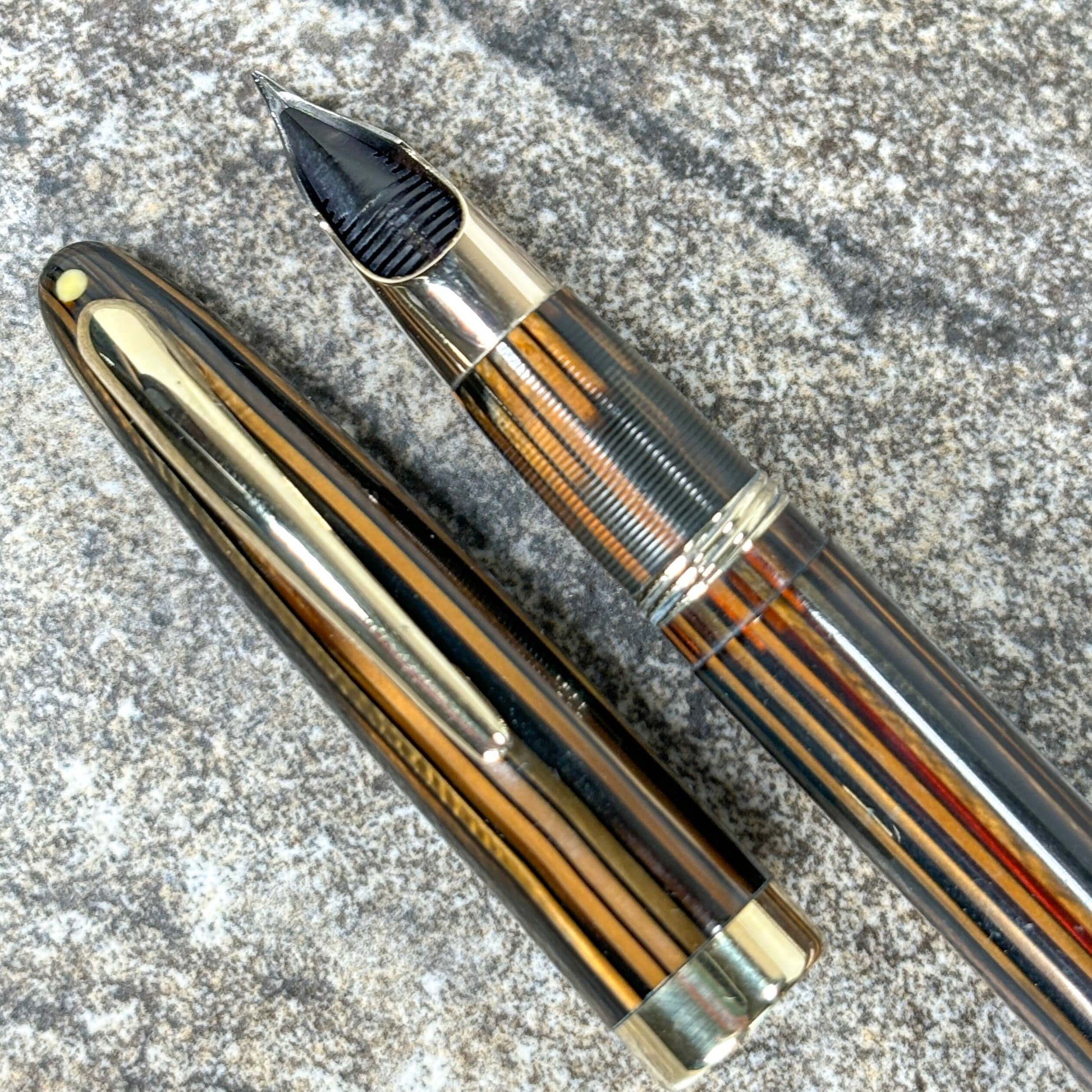 Sheaffer Statesman Restored Vac-fil Fountian Pen, 14K Triumph Fine Nib, Gold-filled trim.  Ozark Pen Shop   