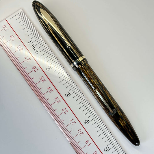 Sheaffer Balance Admiral, Golden Brown, Restored Lever Filler, Two-tone Feathertouch #5 Medium Nib Ozark Pen Shop