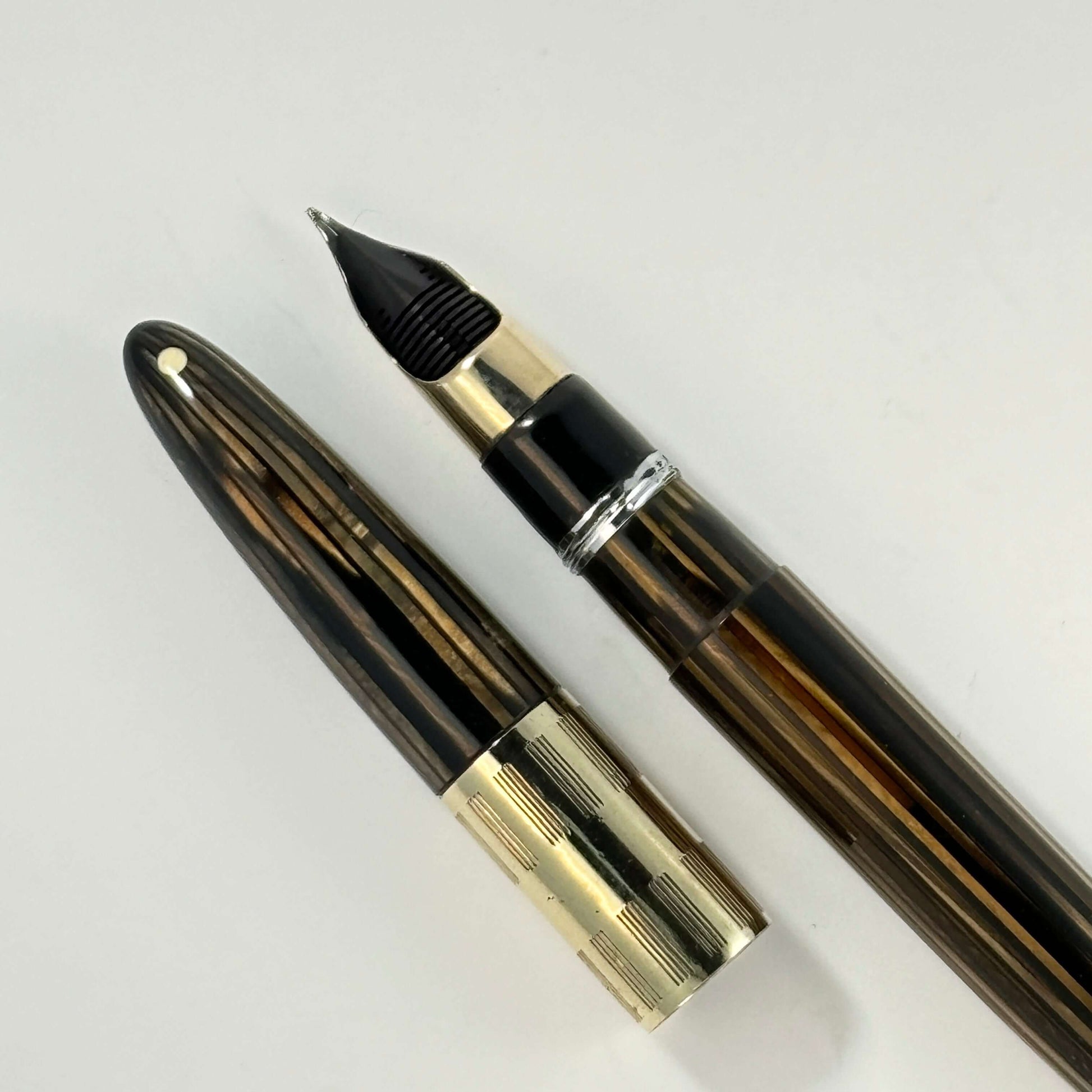 Sheaffer Triumph Tuckaway or "Tucky" Golden Brown with Gold-filled Trim, Medium nib  Ozark Pen Shop   