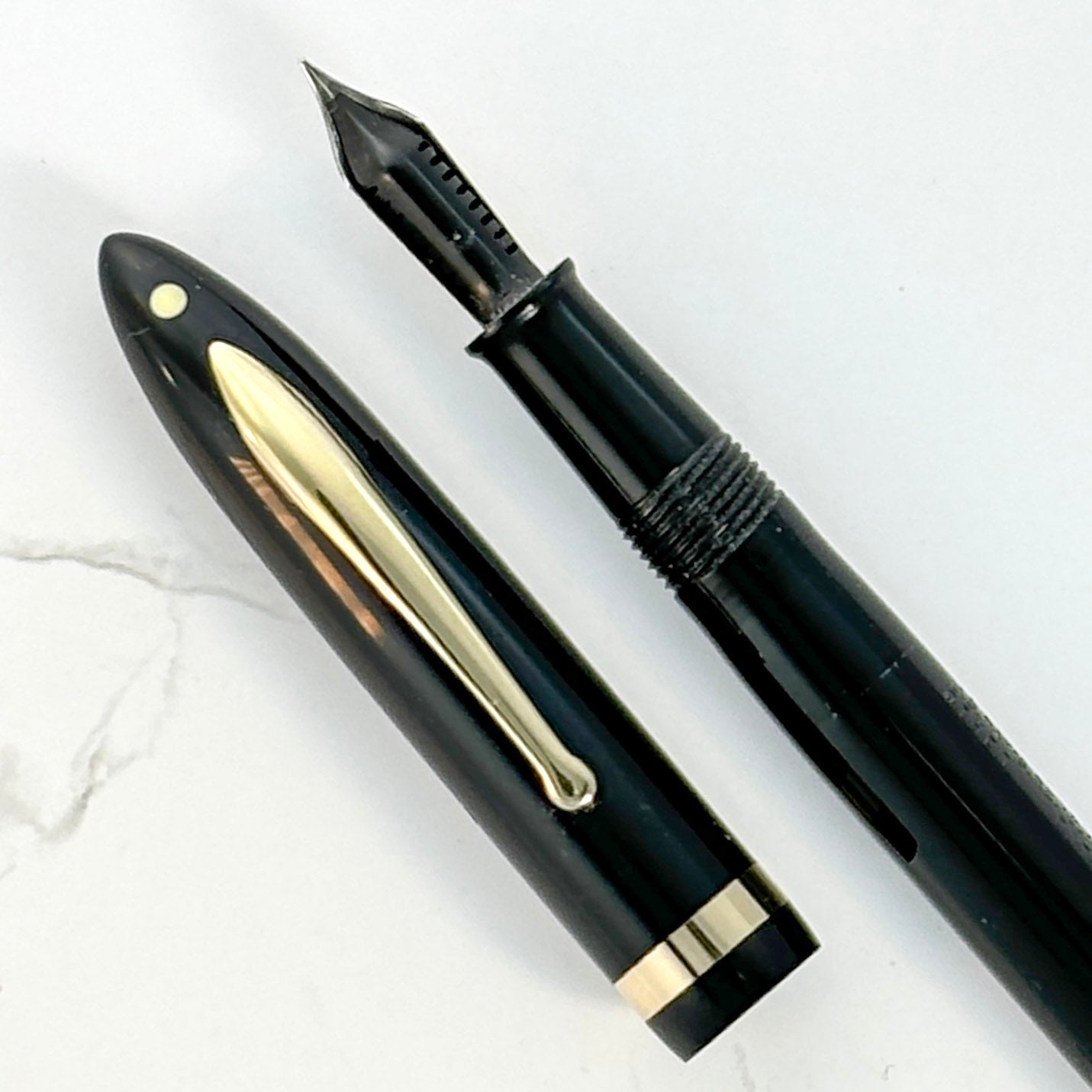 Sheaffer Lifetime Balance, Black with Gold-filled Trim, and Gregg Shorthand Symbol