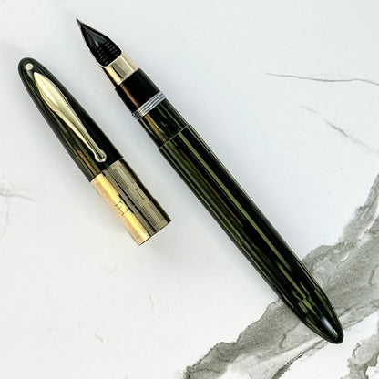 Marine Green Sheaffer Triumph Vac-fil, Extra-wide cap Band