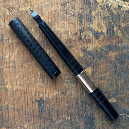 Waterman 12 Eyedropper, Black Chased Hard Rubber