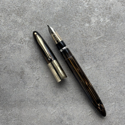 Sheaffer Triumph Vac-fil, Extra Wide Band, Golden Brown