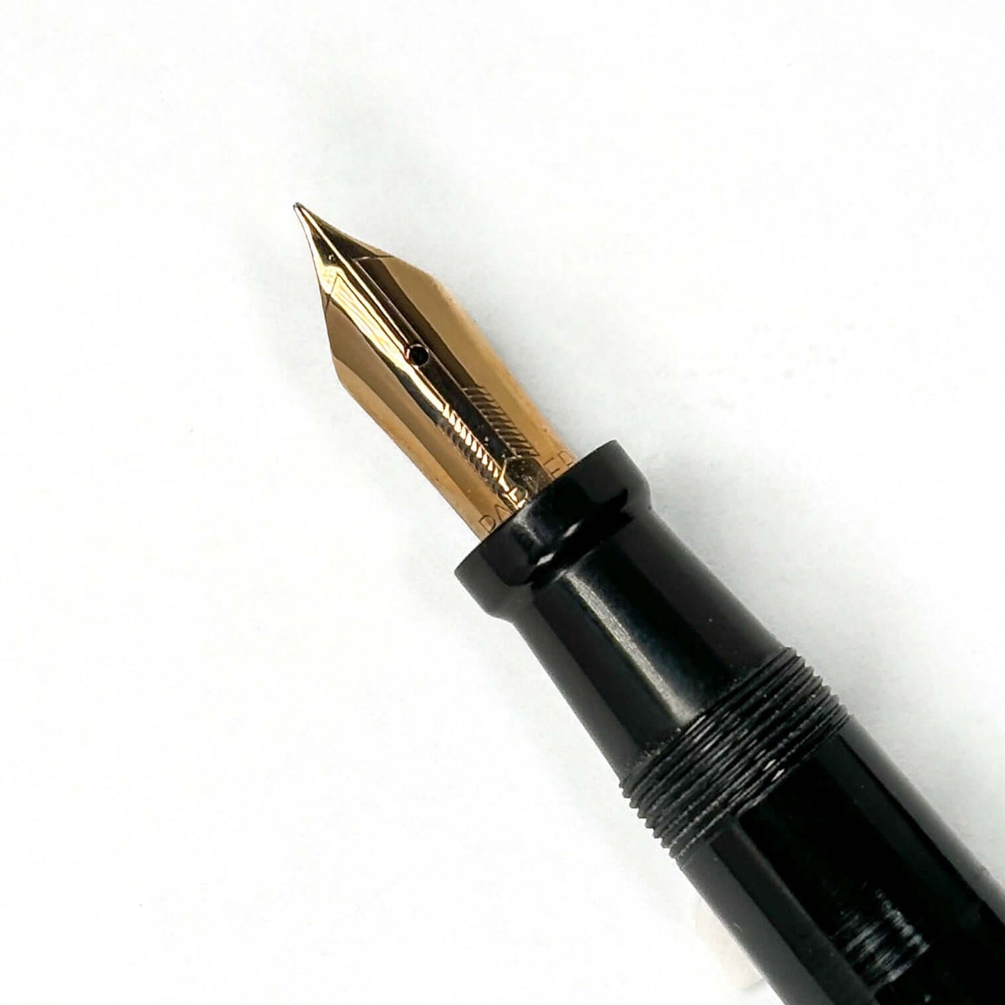 Parker SR Duofold Black Fountain Pen, Restored Button Filler, 14K Fine Nib Parker Senior Duofold Ozark Pen Shop   