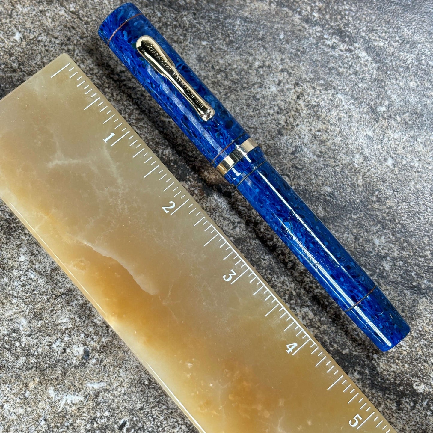 Conklin Endura Imperial, Lapis Blue Lever-Filler, Standard Size. 14K Fine Conklin nib.  Ozark Pen Shop   