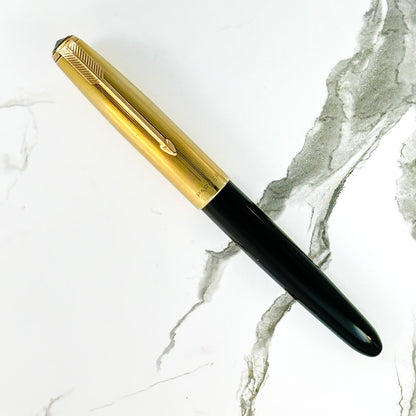 Parker 51 Demi; Black with Gold filled Lined Cap