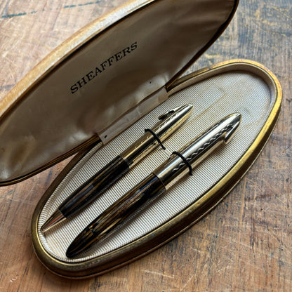 Sheaffer Tuckaway Crest Fountain Pen/Pencil Set