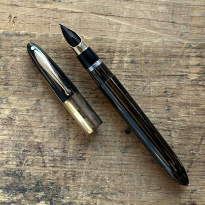 Sheaffer Triumph Vacuum-fil, Extra-wide cap Band, Golden Brown