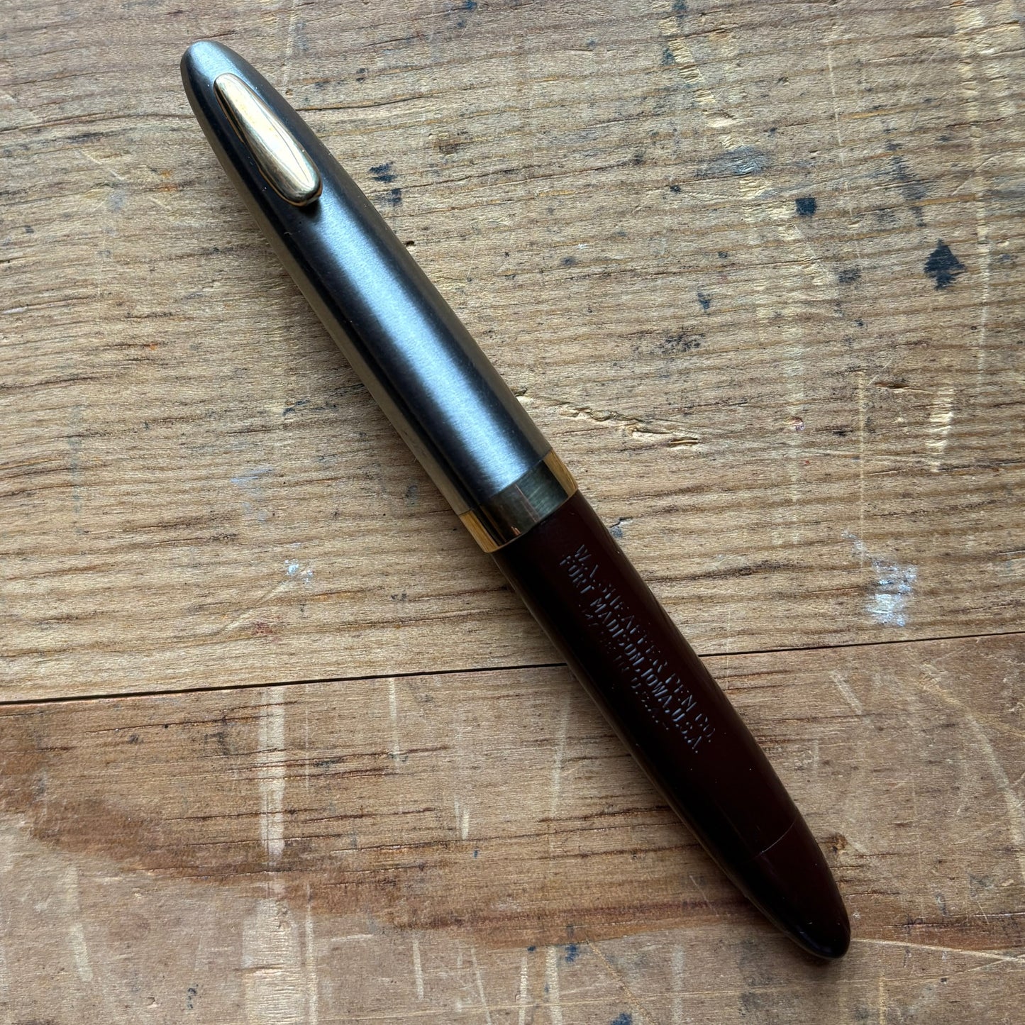 Sheaffer Tuckaway Sentinel, Burnt Umber Brown, Fine Triumph Nib