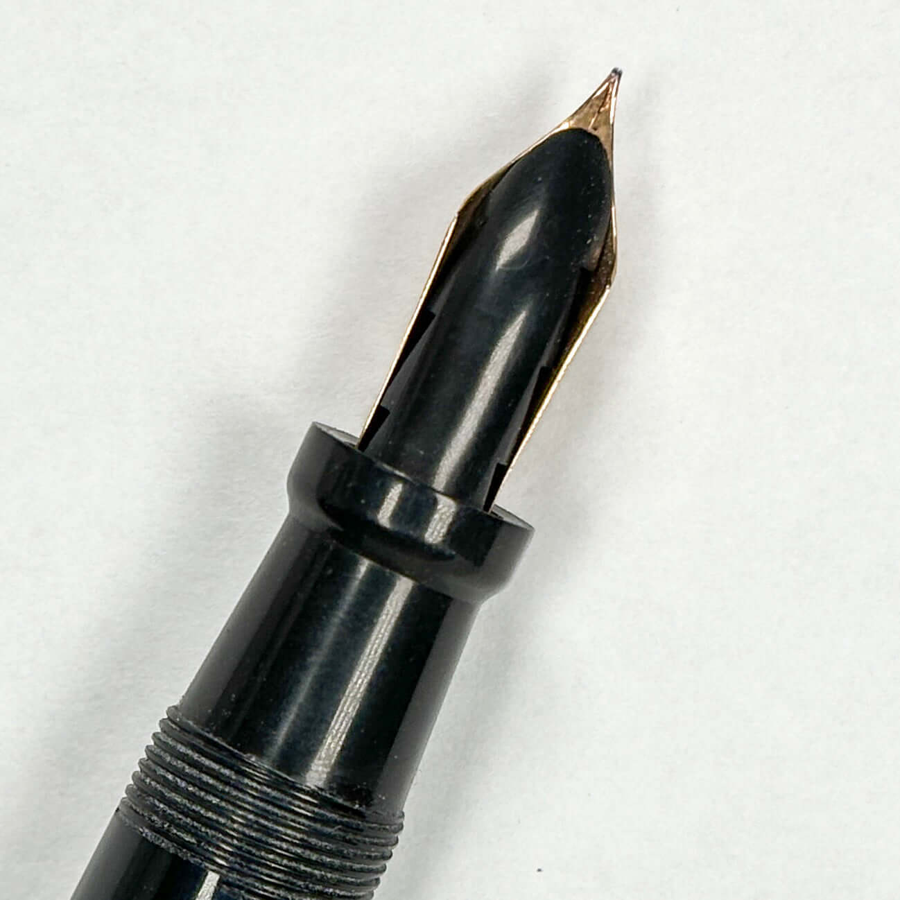 Parker SR Duofold Black Fountain Pen, Restored Button Filler, 14K Fine Nib Parker Senior Duofold Ozark Pen Shop   