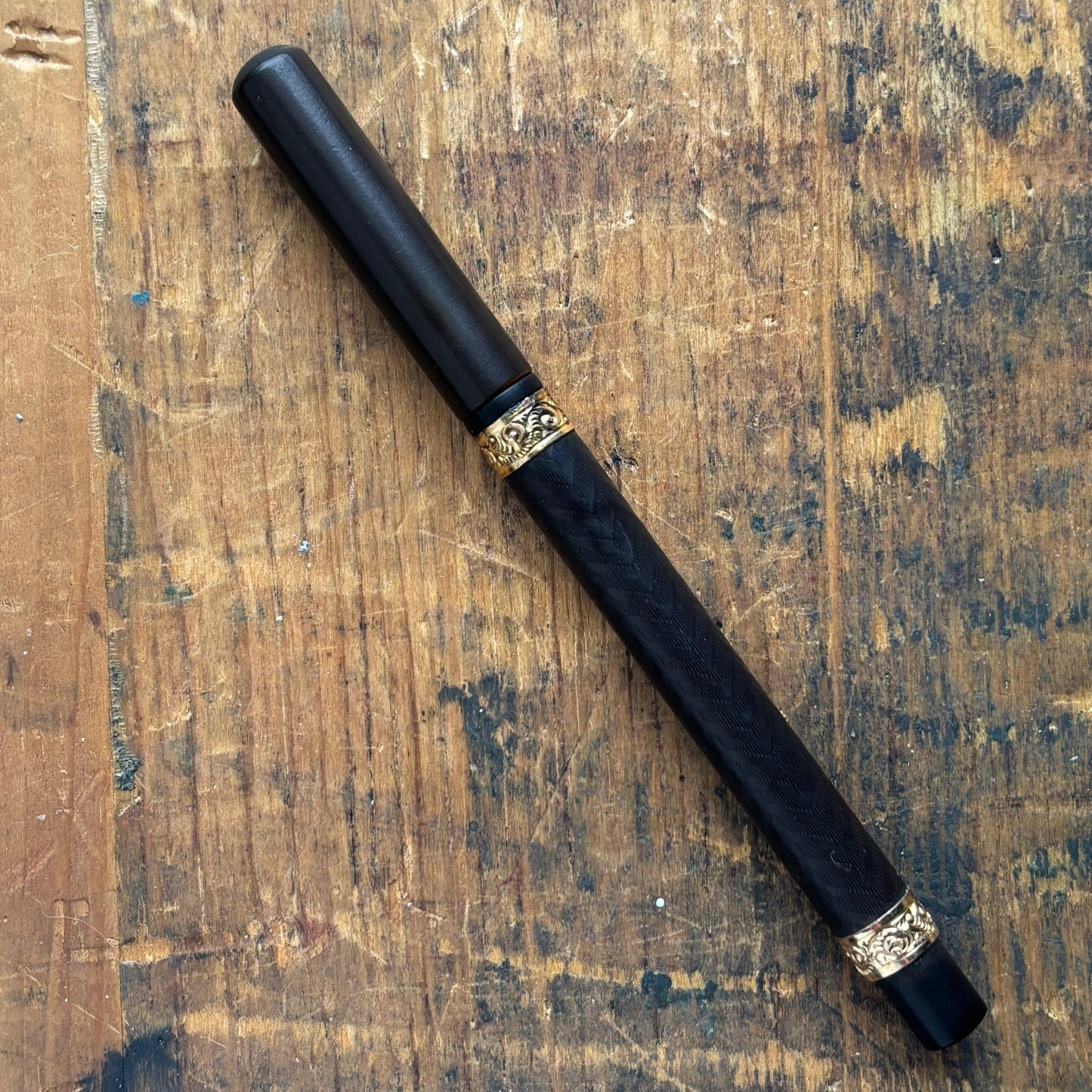 Waterman 22 Eyedropper, Black Chased Hard Rubber