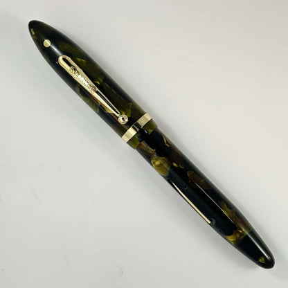 Oversize Sheaffer Balance, Marine Green, 14K Lifetime Fine-Med. nib, Restored Lever Filler  Ozark Pen Shop   