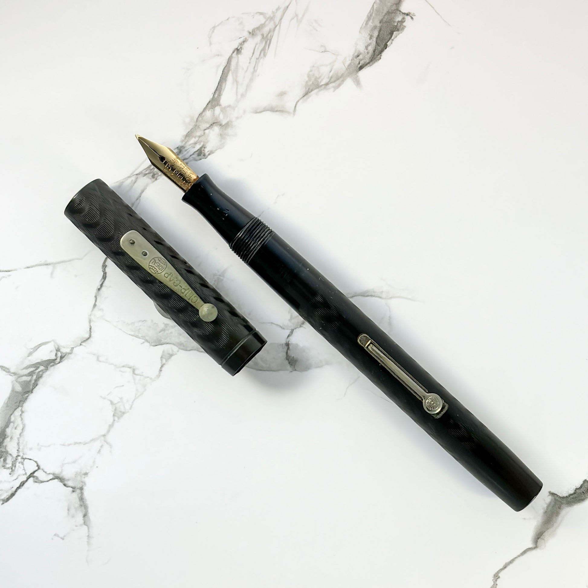 Waterman 52 Chased Black Hard Rubber, Nickel Plated Trim, Flexy 14K Ideal Nib  Ozark Pen Shop   