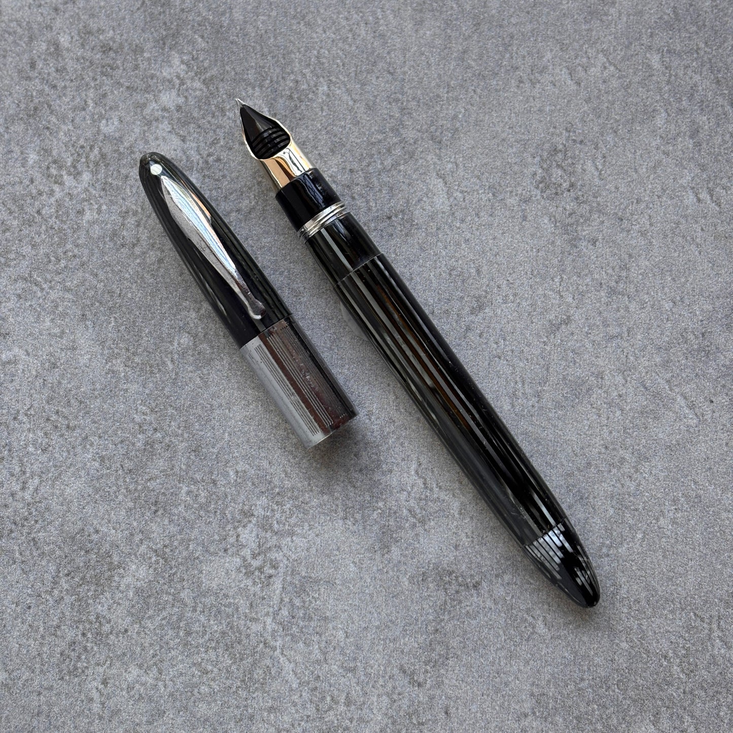 Sheaffer Triumph Fountain Pen, Gray Pearl, Nickel Plated Trim