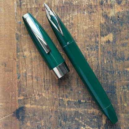 Sheaffer PFM III, Green, Fully Restored, 14K Inlaid Fine Nib