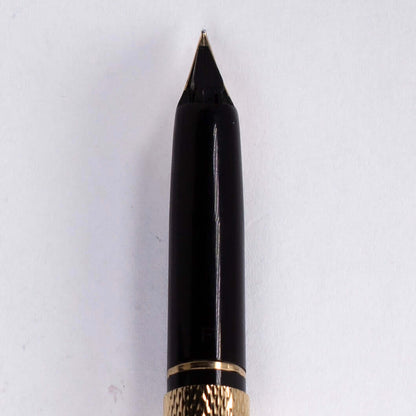 Sheaffer Slim Targa Fountain Pen, 23K Electroplate Finish in a Deep-Cut Barley Corn Pattern, 14K Fine Nib  Ozark Pen Shop   