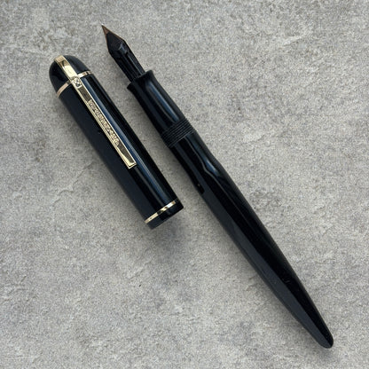 Eversharp Skyline Fountain Pen, Black with Gold Trim, Flexible Nib