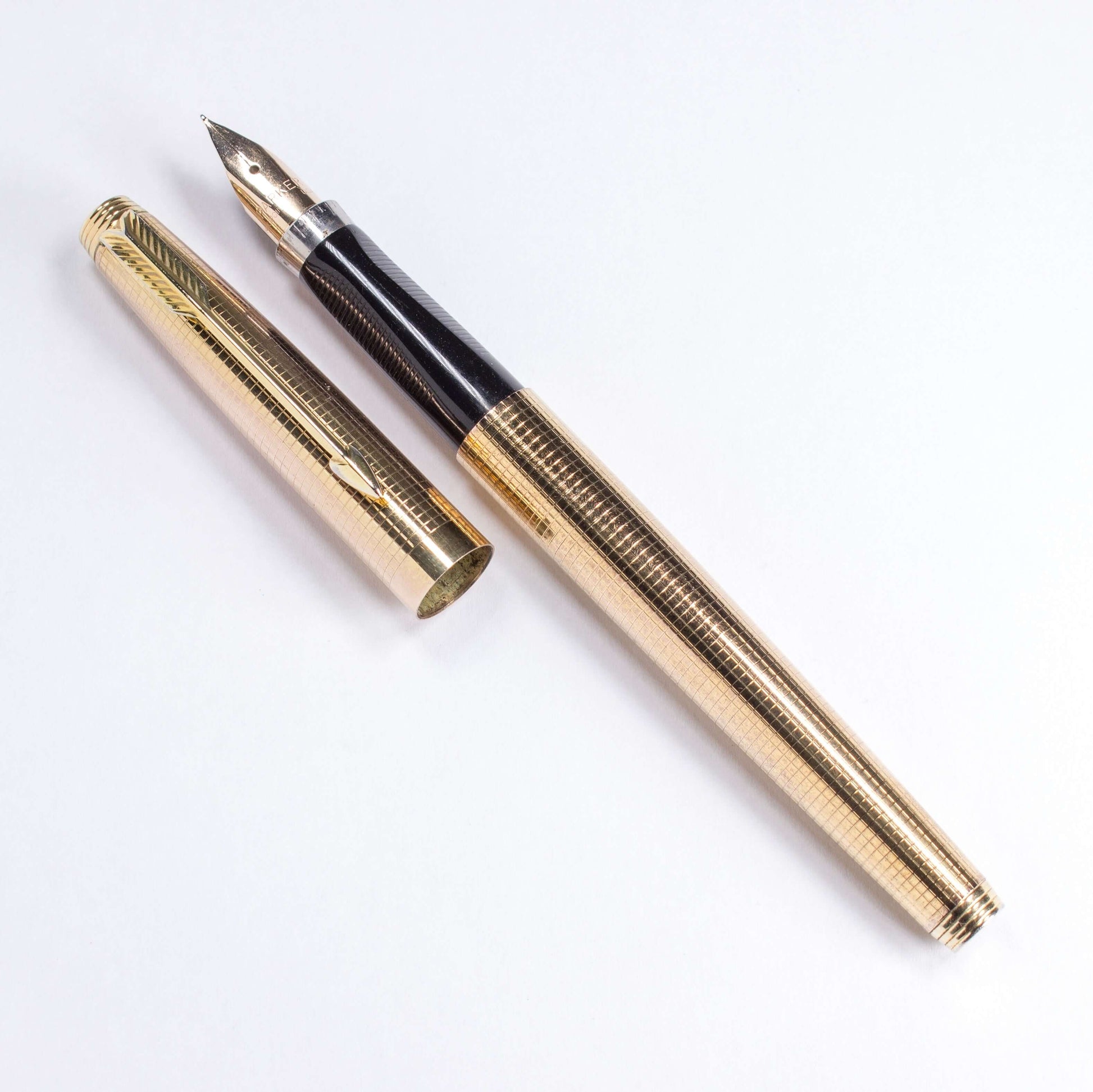 Gold Plated, Parker 75, Fine 14K Nib, C/C. Made in the U.S.A.  Ozark Pen Shop   