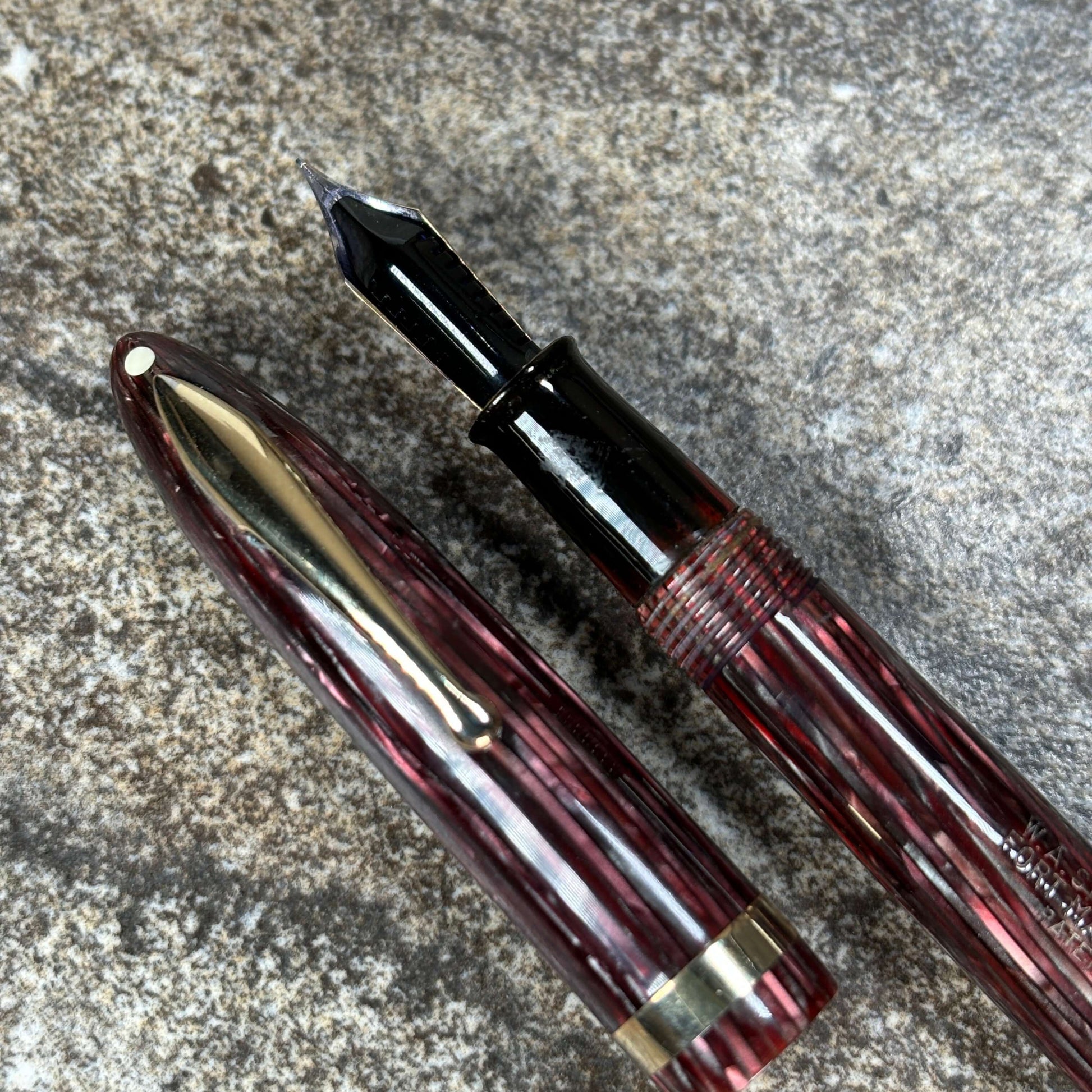 Sheaffer Lifetime Balance, Medium Short Slender Rose Glow, 14K Lifetime nib. Restored Lever Filler  Ozark Pen Shop   