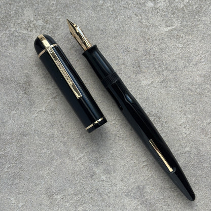 Eversharp Skyline Fountain Pen, Black with Gold Trim, Flexible Nib