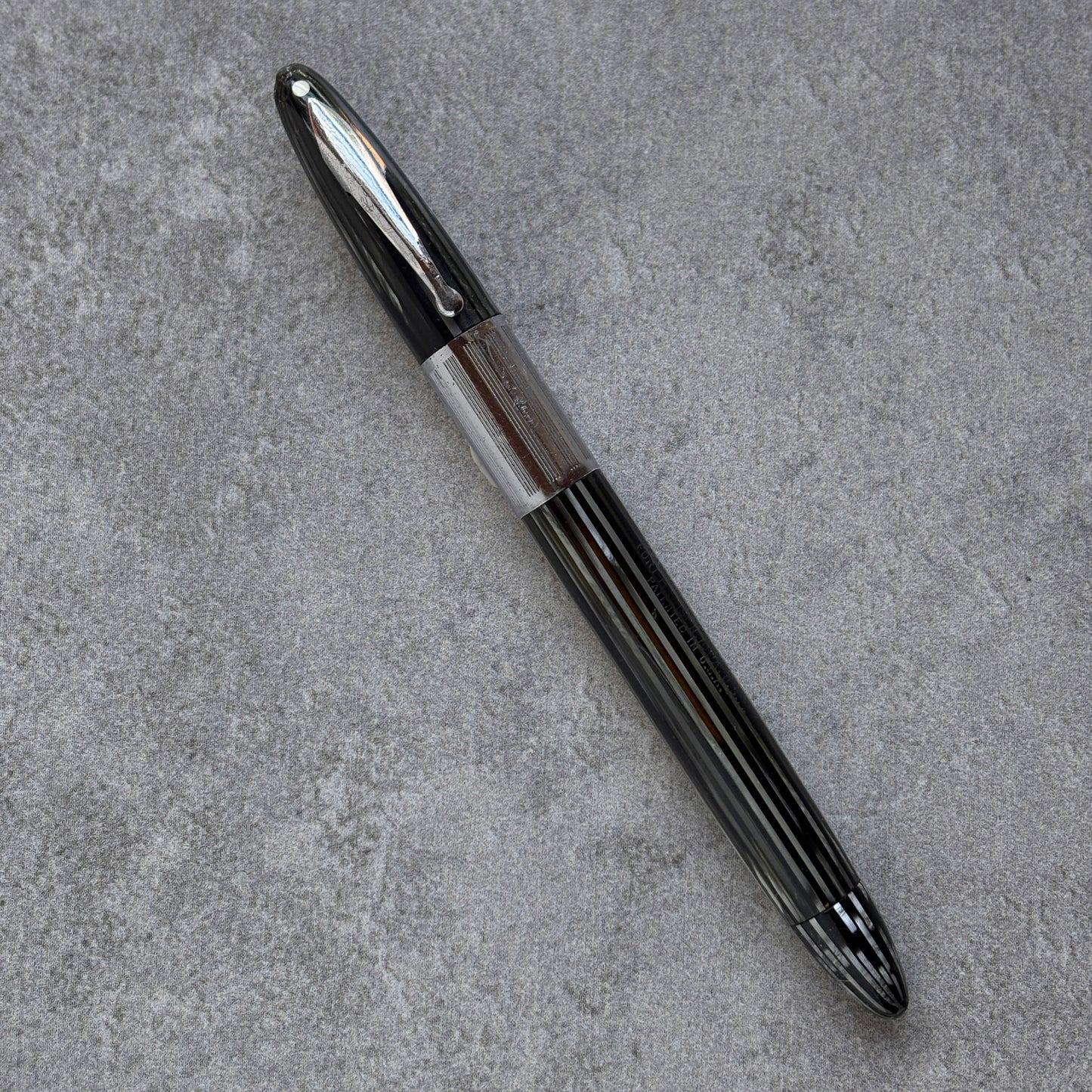 Sheaffer Triumph Fountain Pen, Gray Pearl, Nickel Plated Trim