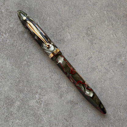 Sheaffer Balance Full Length; Red Veined Grey Pearl