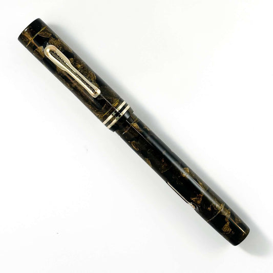 Conklin Endura Fountain Pen, Black and Bronze, Fully Restored Lever-Filler