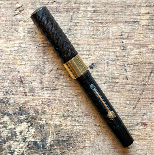 Waterman 52V Black Hard Rubber, Gold-Filled Trim, Flexy 14K Waterman Nib