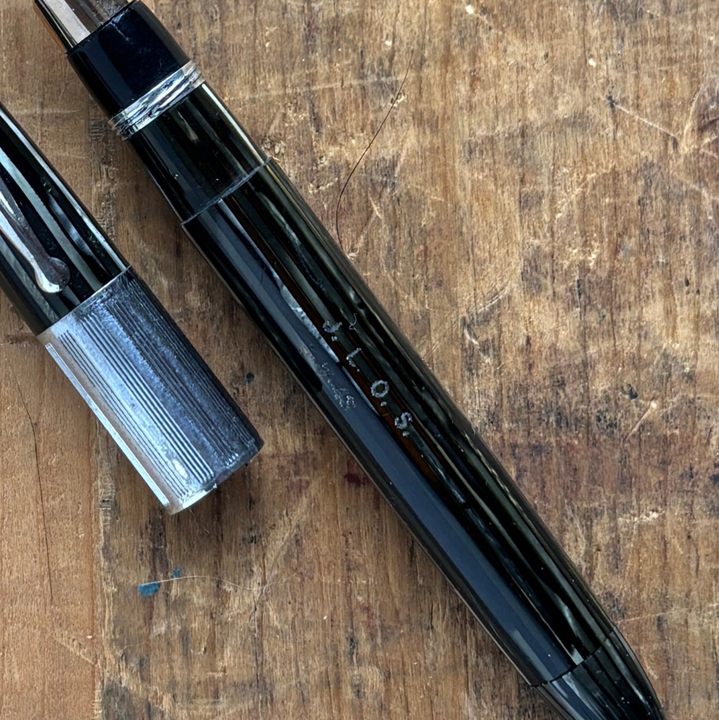 Gray Pearl Sheaffer Triumph Vac-fil, Extra-wide Band, Two-tone Tiumph Nib