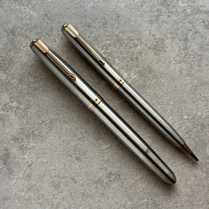 Parker 51 Flighter Set. Fountain Pen/Pencil set, Gold Plated Trim