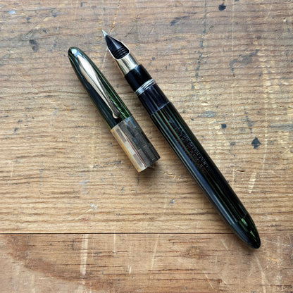 Sheaffer Triumph Vacuum-fil, Marine Green, Extra-wide cap Band