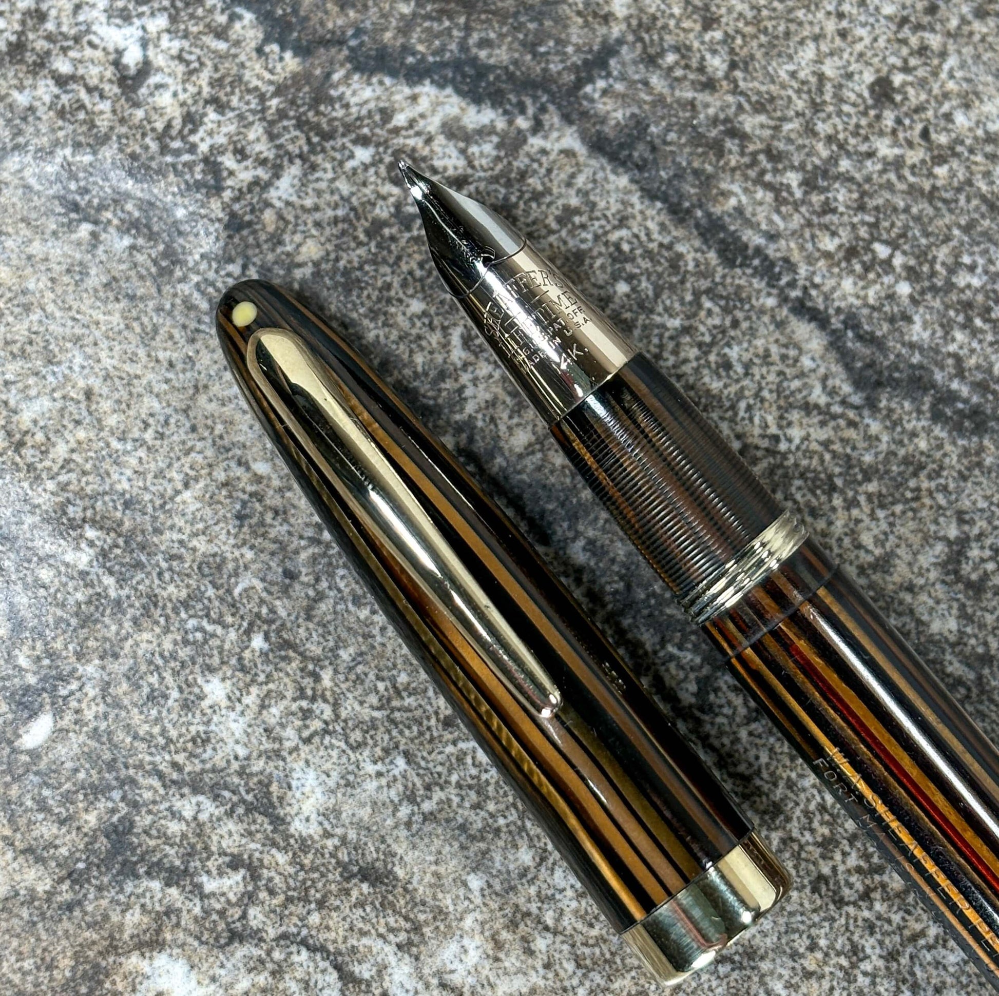 Sheaffer Statesman Restored Vac-fil Fountian Pen, 14K Triumph Fine Nib, Gold-filled trim.  Ozark Pen Shop   