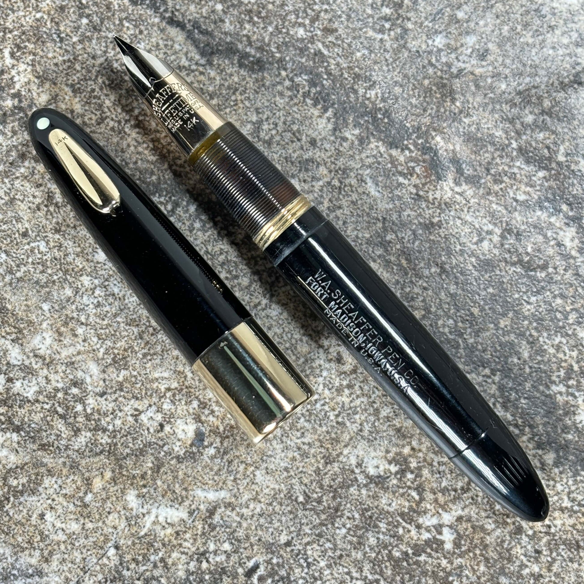 Sheaffer Tuckaway Autograph Cap. Solid 14K clip and Cap Band. 14K Gold Triumph Nib  Ozark Pen Shop   