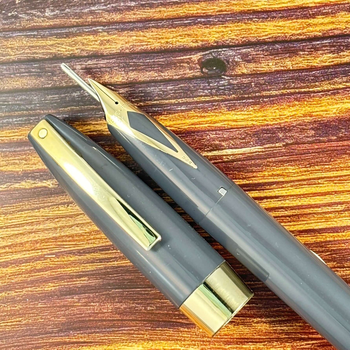 Sheaffer PFM III, Gray, Fully Restored, 14K Inlaid Fine Nib  Ozark Pen Shop   