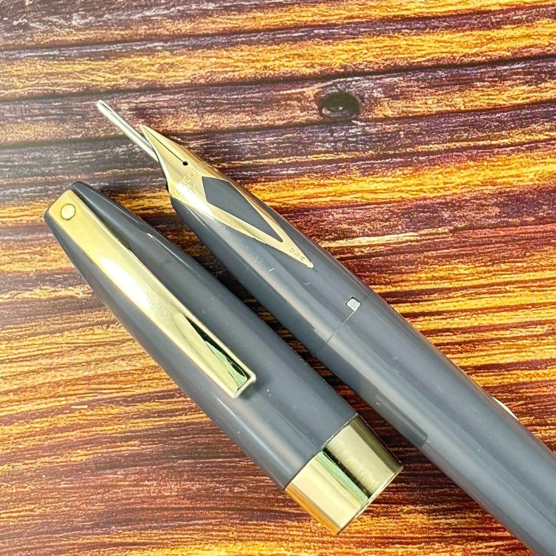 Sheaffer PFM III, Gray, Fully Restored, 14K Inlaid Fine Nib  Ozark Pen Shop   