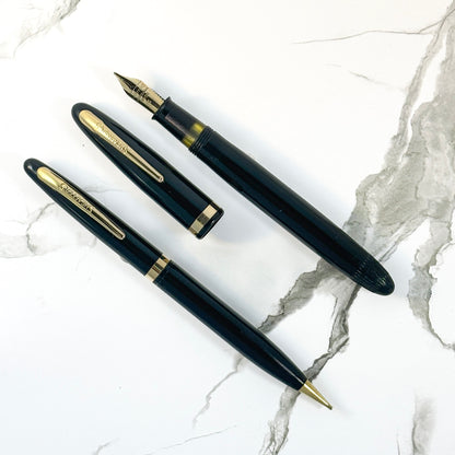 Sheaffer Admiral Touchdown Pen and Pencil Set; Made in Canada, 14K medium Nib  Ozark Pen Shop   