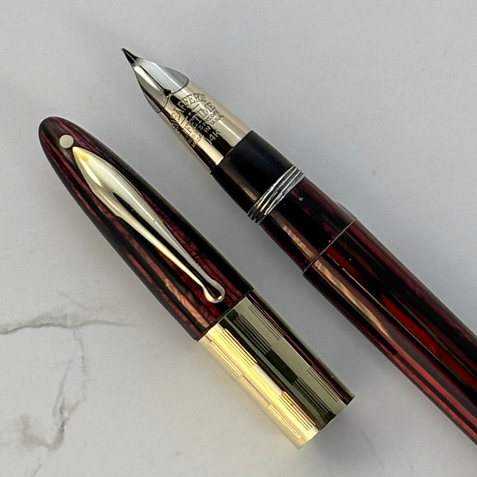 Carmine Red Sheaffer Triumph Vac-fil, Extra-wide Band