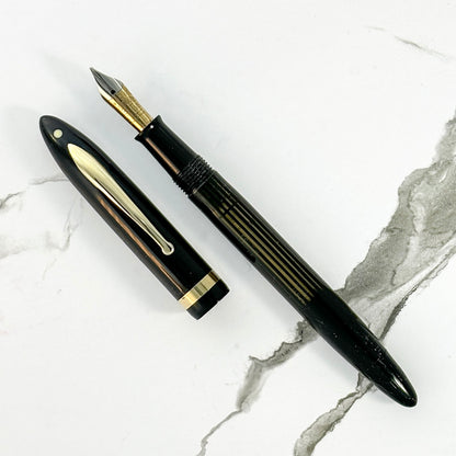 Full Length Sheaffer Balance, Slender Girth, Black with Gold Trim