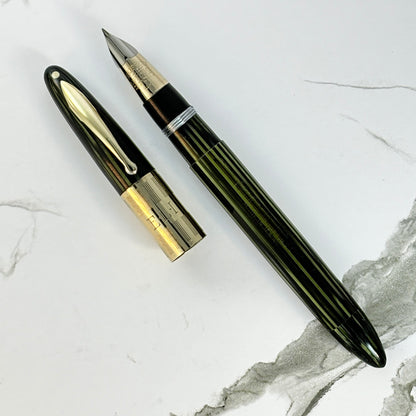 Marine Green Sheaffer Triumph Vac-fil, Extra-wide cap Band