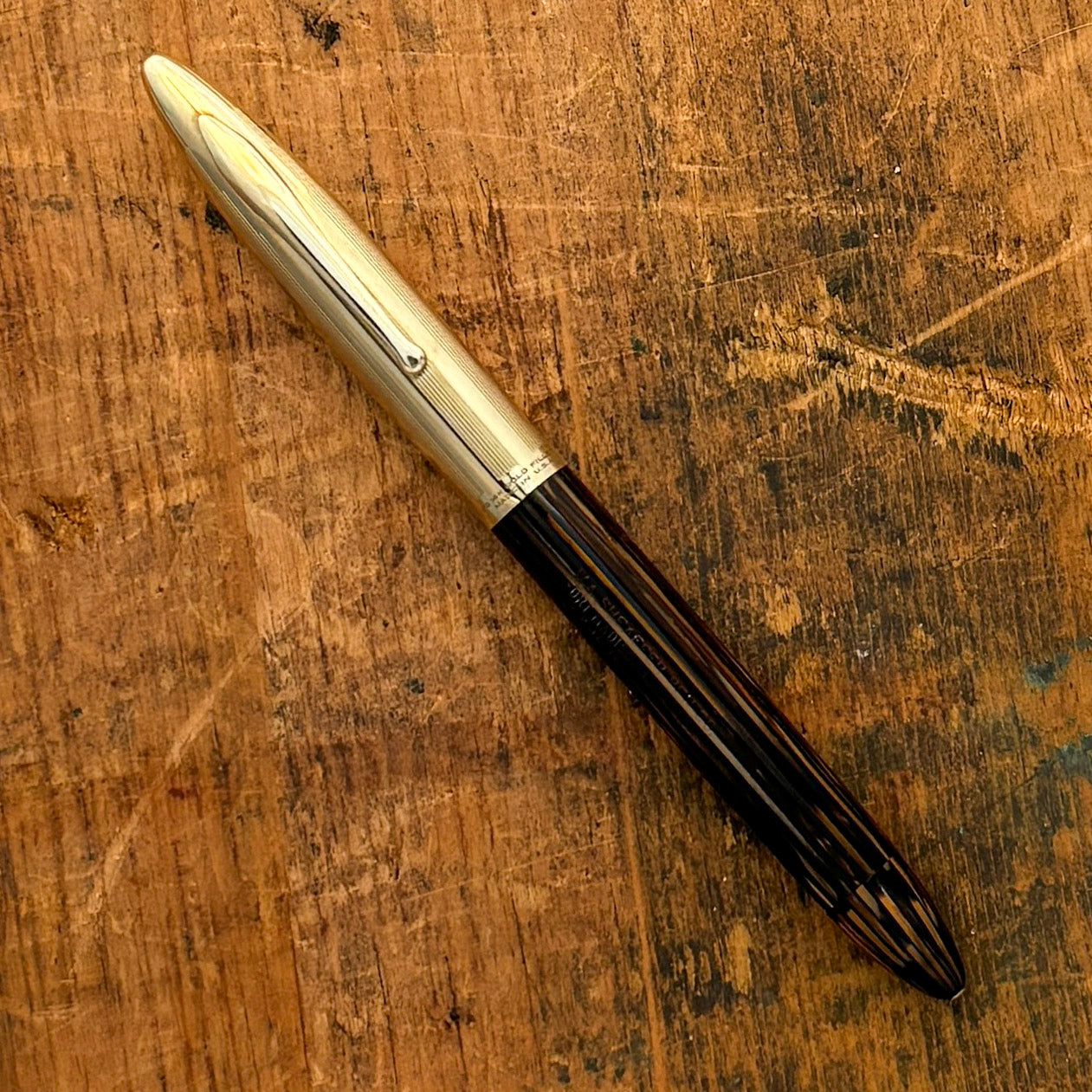 Sheaffer Triumph Crest; Golden Brown with Gold Filled Cap