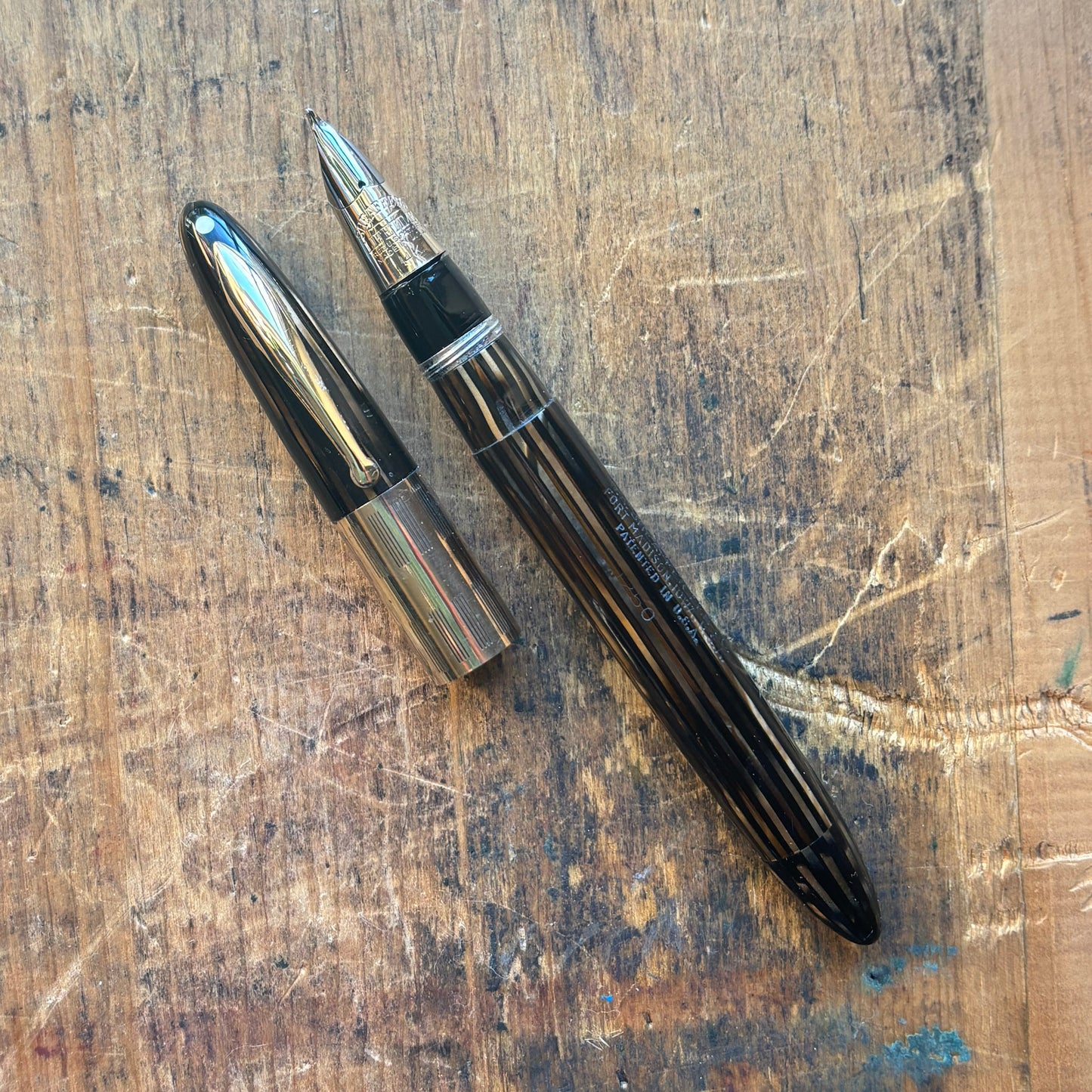 Sheaffer Triumph Vac-fil, Golden Brown, Extra-wide cap Band